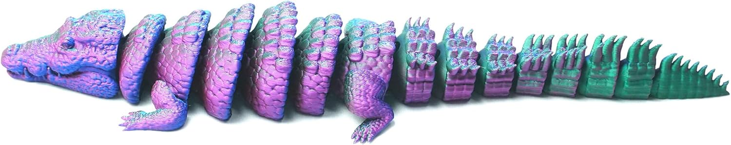 Posable Rainbow Crocodile Keychain (TPZ-18)