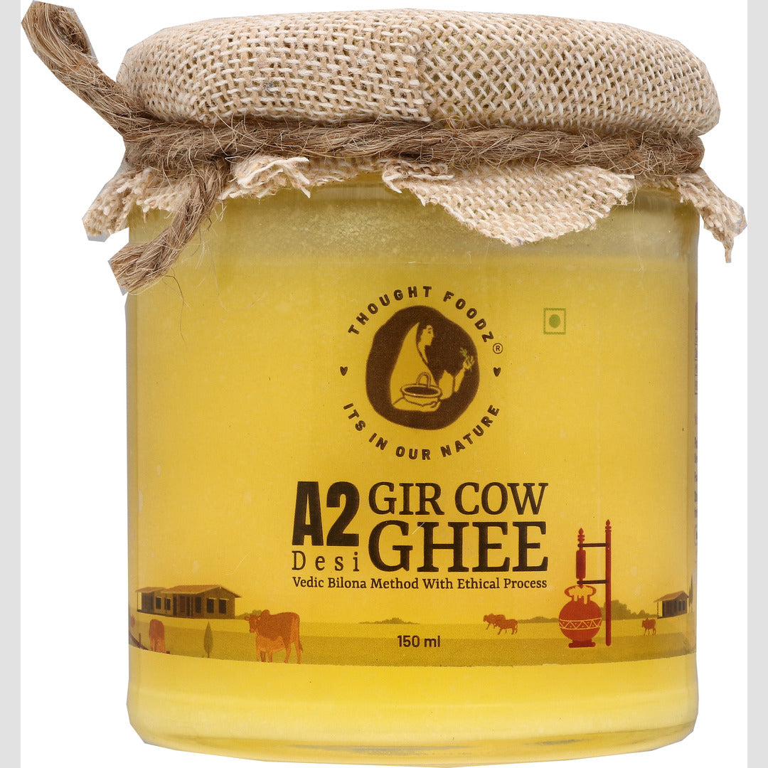 A2 (Desi) Gir Cow Ghee | Bilona Method | Grass-fed, Cultured, Premium & Traditional Ghee | Cruelty Free | Hormone & Anti-Biotic Free