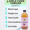 Organic Apple Cider Vinegar with Mother – 500ml | Raw, Unfiltered & Unpasteurized | Gut Health & Weight Support