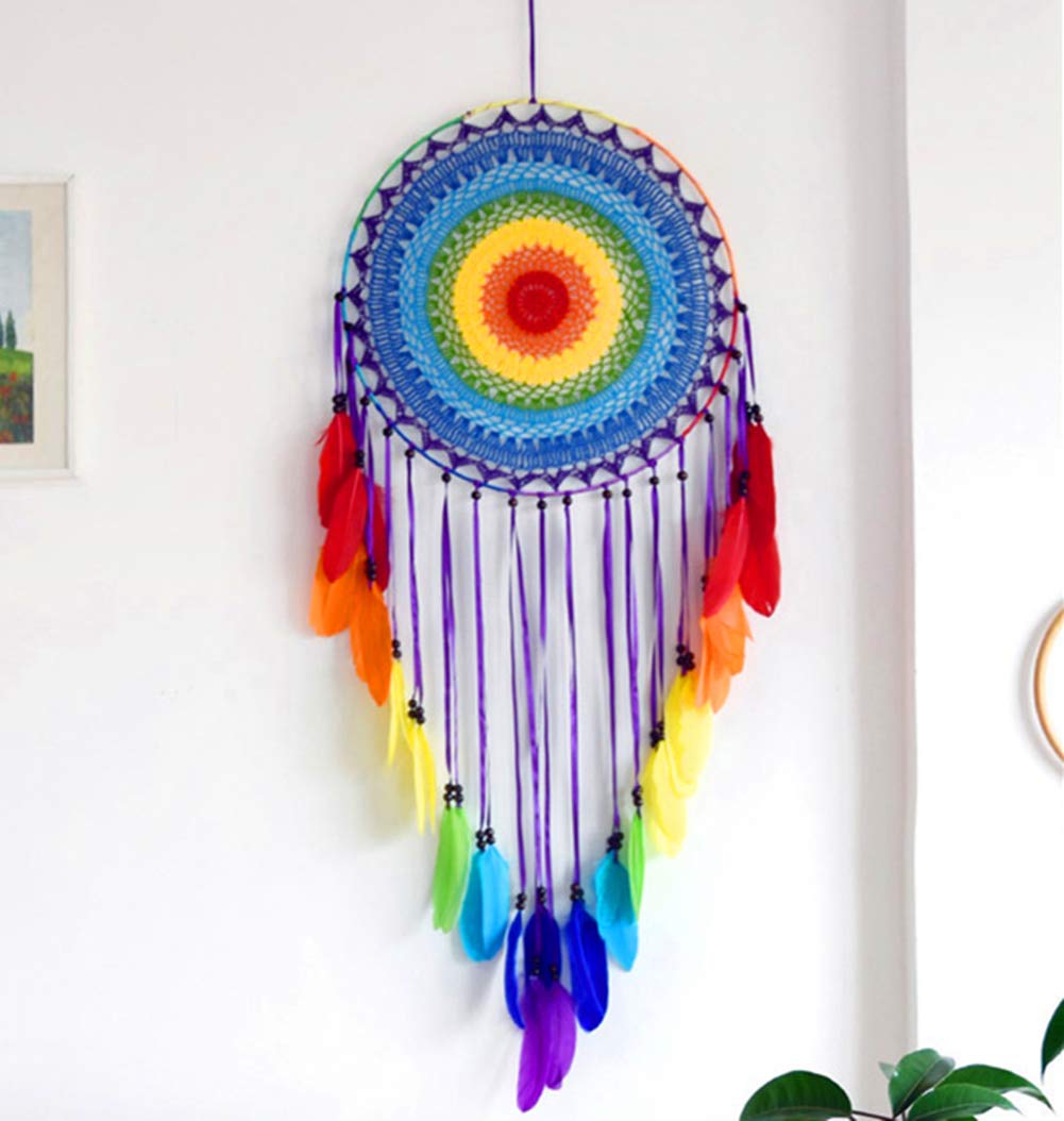 Dream Catcher Bohemian Colourful Rainbow Feather