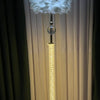 Luxury Gold Feather Floor Lamp – Crystal Column Designer Standing Lamp