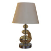 Beige Fabric Shade Table Lamp with Transparent Base