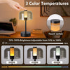 Black Rechargeable Cordless Table Lamp,Portable Modern LED Night Light