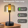Black Rechargeable Cordless Table Lamp,Portable Modern LED Night Light
