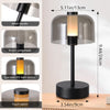 Black Rechargeable Cordless Table Lamp,Portable Modern LED Night Light