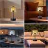 Black Rechargeable Cordless Table Lamp,Portable Modern LED Night Light
