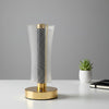 Acrylic LED Night Lamp with Gold Base Touch Control Cordless Table Light (09 inch)