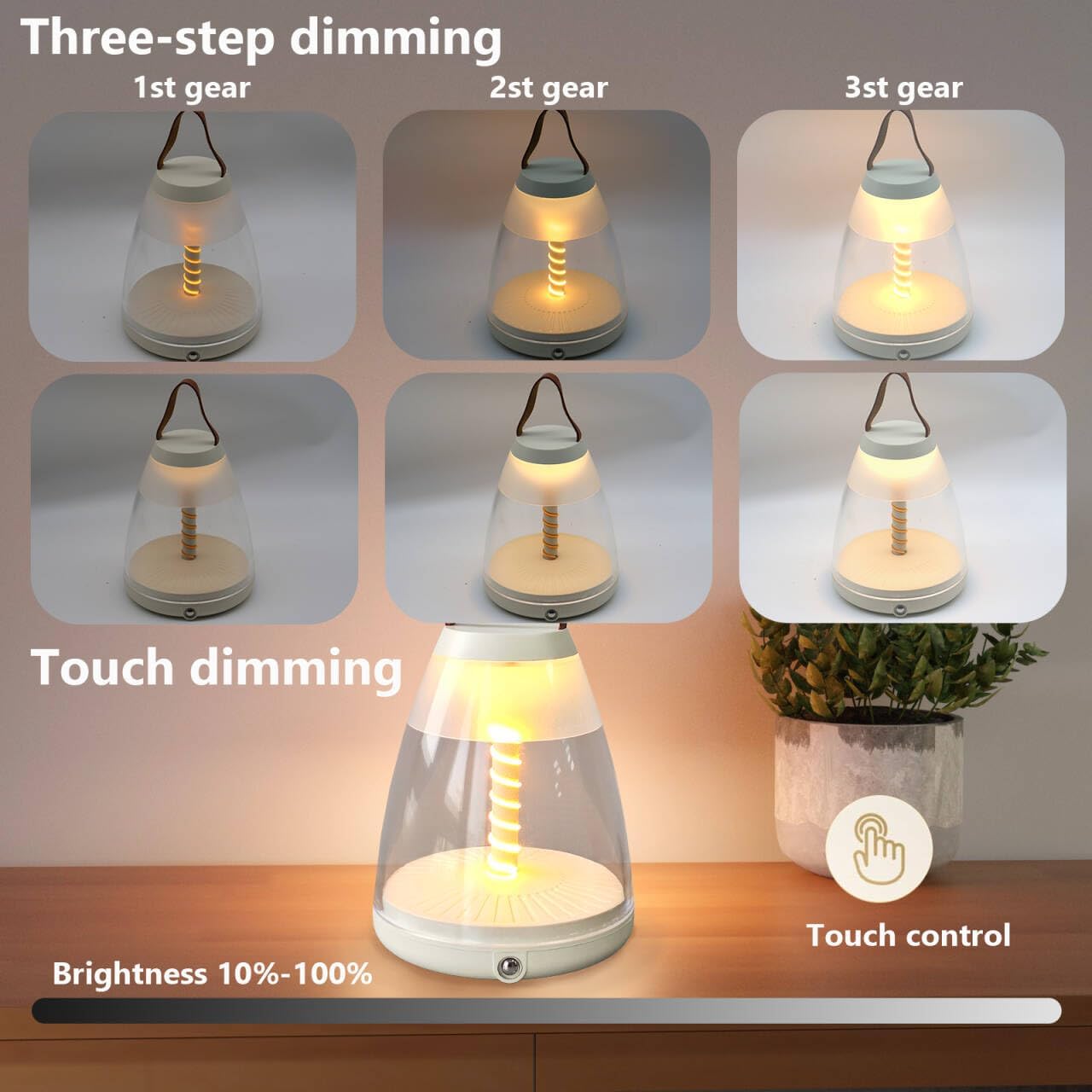 Reading Desk Light LED Table Lamp Reading Lamp Type-C Rechargeable Battery (Black)