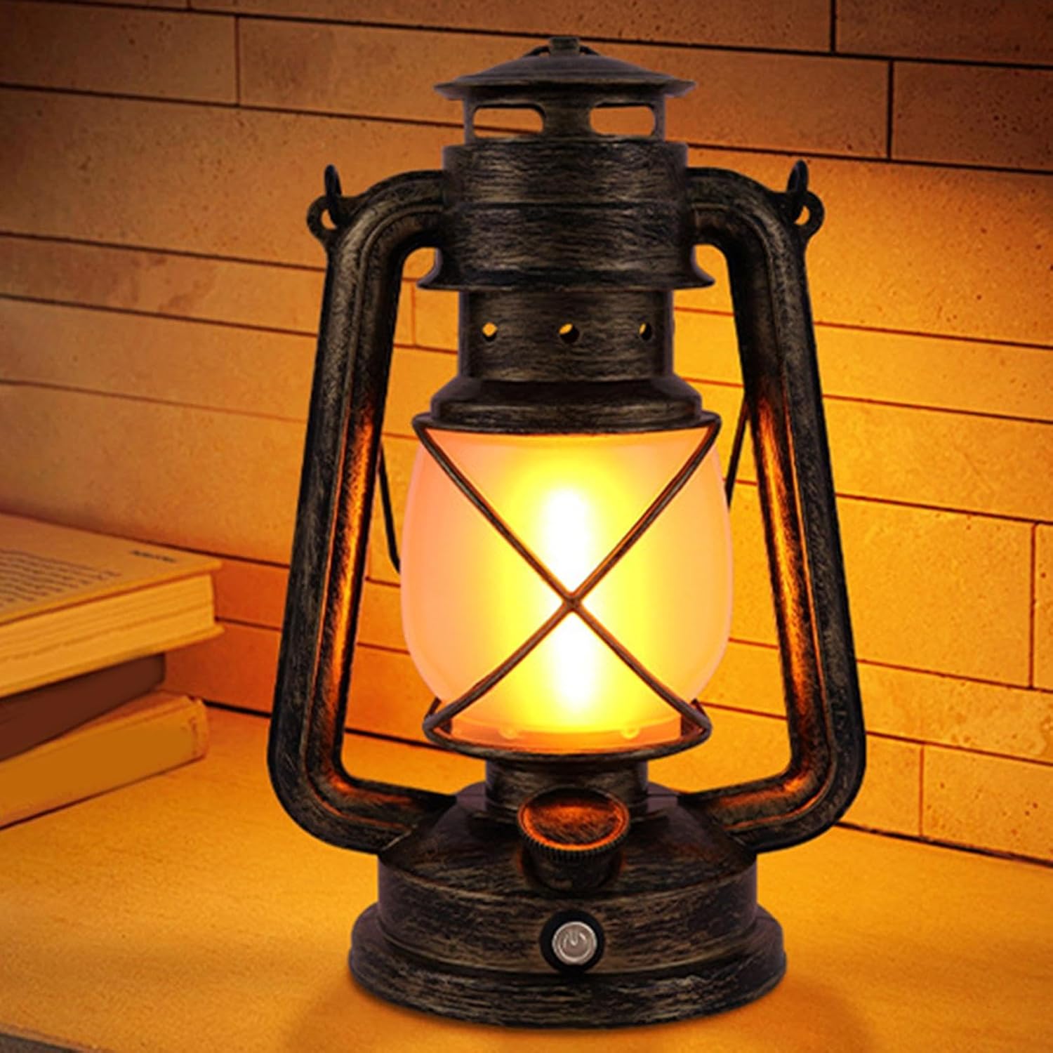 Vintage LED Battery Powered Camping Lamp - Outdoor Hanging Lantern