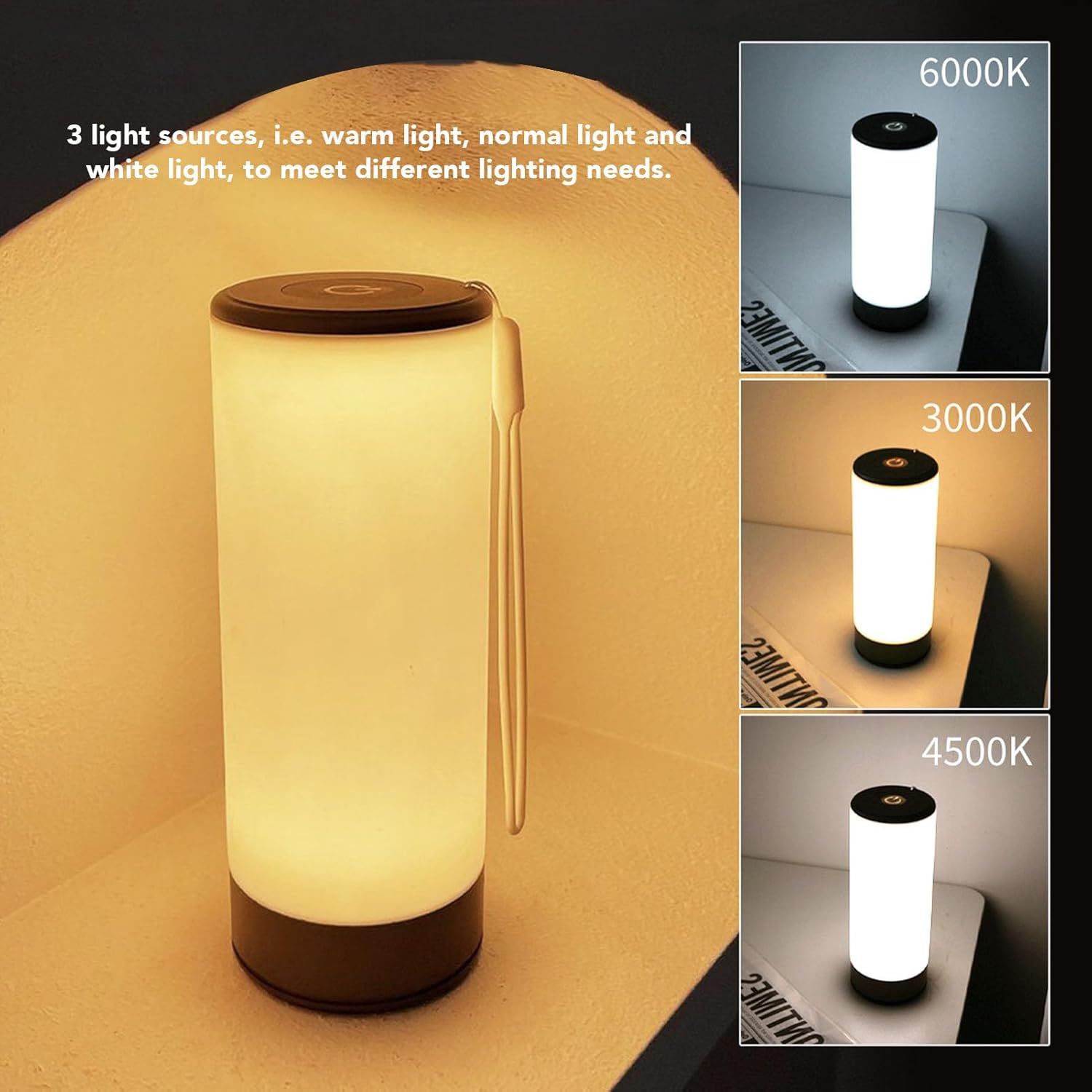 Led Table Lamp Modern Rechargeable Desk Lamp Adjustable Color
