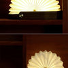 Novelty Folding Book Lamp, Night Light, USB Rechargeable Wooden Table Lamp, Magnetic Design