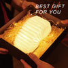 Novelty Folding Book Lamp, Night Light, USB Rechargeable Wooden Table Lamp, Magnetic Design