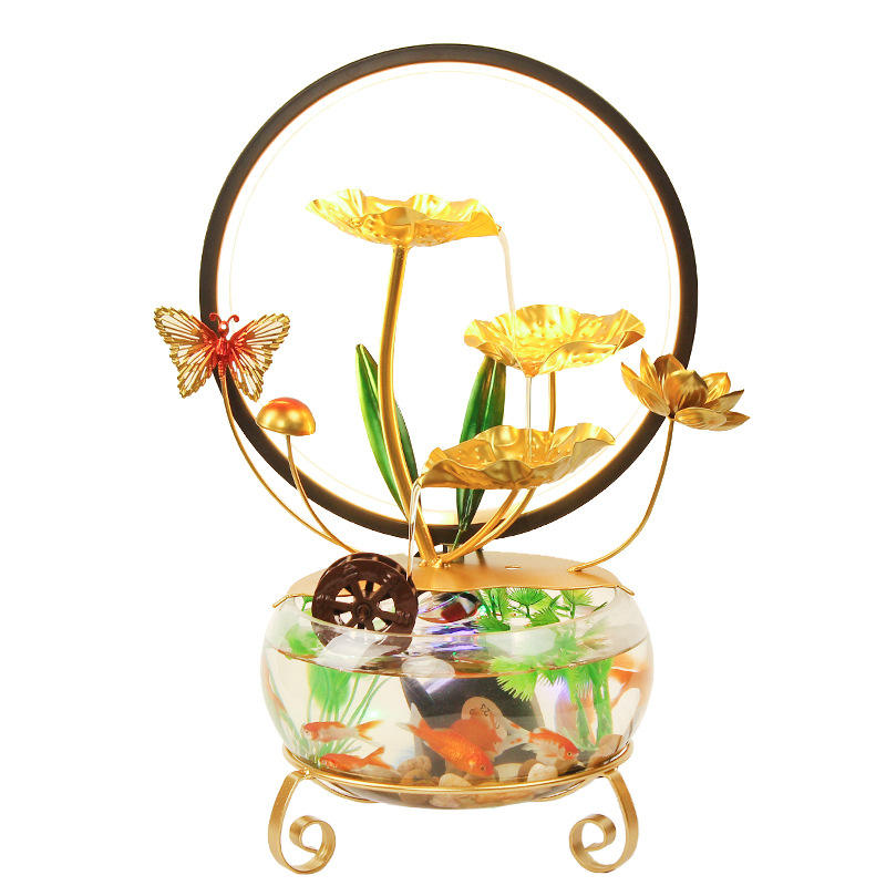 Fish Bowl Kit - Glass Aquarium with Pump, Decor, Ideal for Small Fish, Turtle, Office, Home, Desktop Decoration