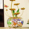 Fish Bowl Kit - Glass Aquarium with Pump, Decor, Ideal for Small Fish, Turtle, Office, Home, Desktop Decoration
