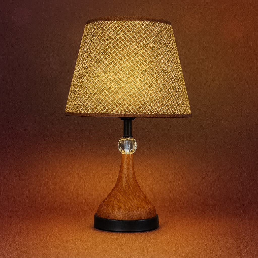 Luxury Gold Table Lamp - Modern Glass & Metal Desk Light with Mesh Globe Base & Crystal Accent
