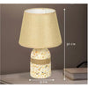 Terrazzo Table Lamp with Fabric Shade – Modern Bedside Lamp for Home Décor