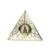 Metal Body Golden Color Pyramide Shape Metallic Dial Design Table Clock