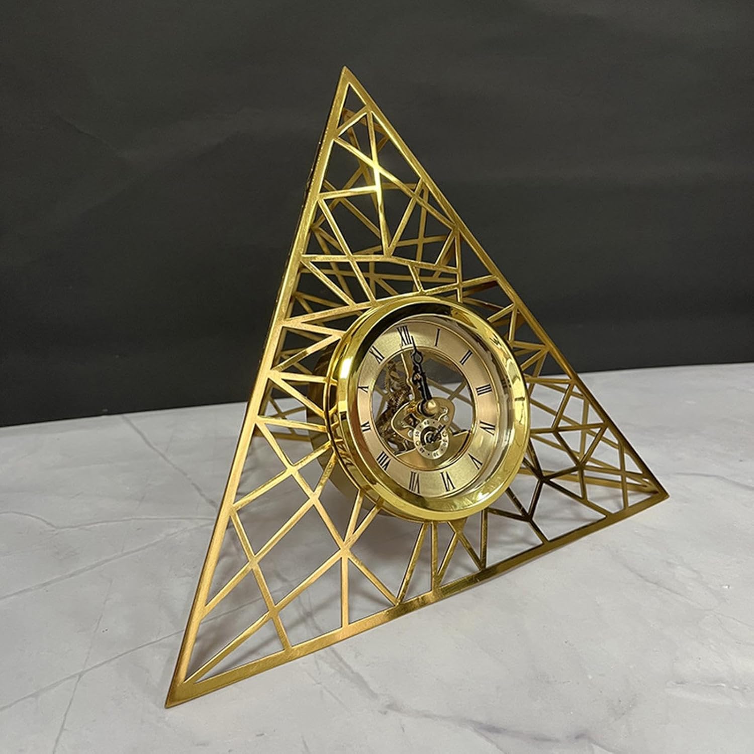Triangular Metal Silent Clock