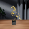 Golden Abstract Horse Sculpture Metal Craftsmanship for Home Decor -Gold