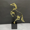 Golden Abstract Horse Sculpture Metal Craftsmanship for Home Decor -Gold