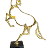 Golden Abstract Horse Sculpture Metal Craftsmanship for Home Decor -Gold