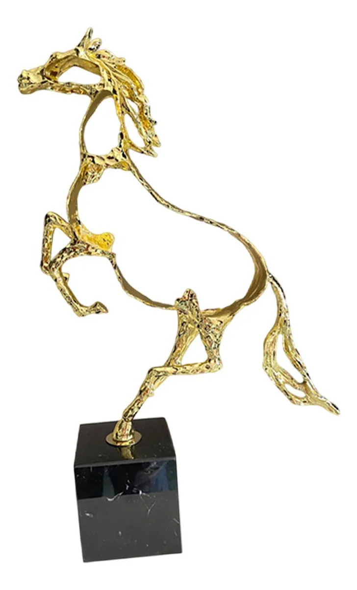 Golden Abstract Horse Sculpture Metal Craftsmanship for Home Decor -Gold
