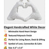 Heart Hands White Resin Sculpture