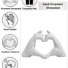 Heart Hands White Resin Sculpture