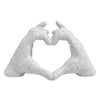 Heart Hands White Resin Sculpture