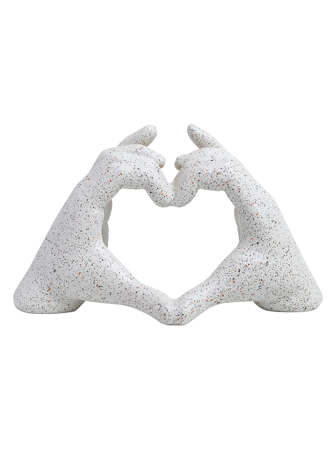 Heart Hands White Resin Sculpture