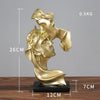 Decorative Couple Sculpture, Gold Resin, Modern Art Statue with Black Base
