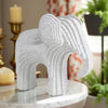 White Modern Geometric Elephant Showpiece