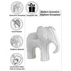 White Modern Geometric Elephant Showpiece