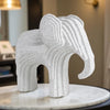White Modern Geometric Elephant Showpiece