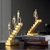 Go Up Stairs Thinker Sculpture Modern Figurine Statue