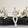 White Abstract Musician Trio Figurine On Arch Sculpture