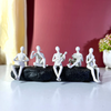 White Abstract Musician Trio Figurine On Arch Sculpture