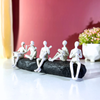 White Abstract Musician Trio Figurine On Arch Sculpture