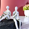 White Abstract Musician Trio Figurine On Arch Sculpture