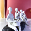White Abstract Musician Trio Figurine On Arch Sculpture