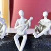 White Abstract Musician Trio Figurine On Arch Sculpture
