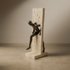 Abstract Breakthrough Figurine – Modern Resin Sculpture Emerging from Stone Block