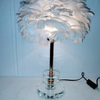 Feather Table Lamp with Gold Base – Luxury Designer Bedside Light