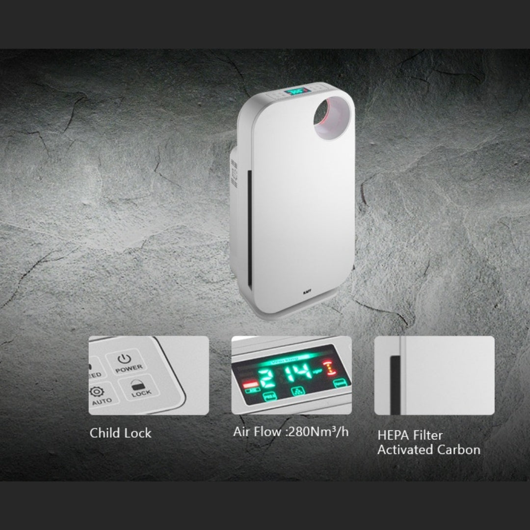 Smart HEPA Air Purifier with Activated Carbon Filter & Digital Display