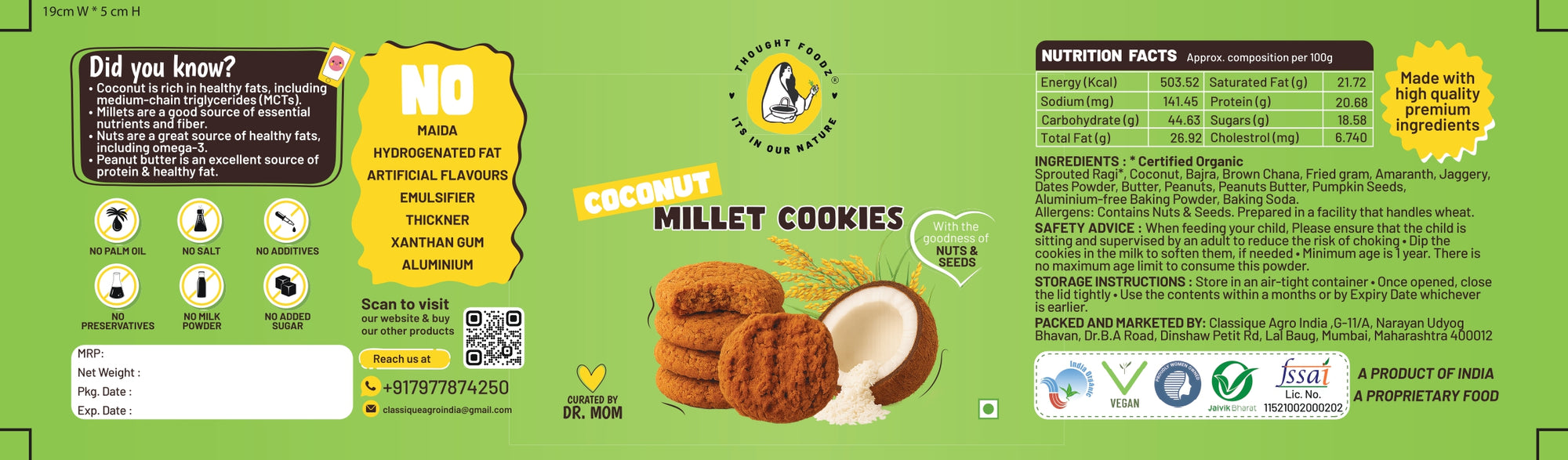 Coconut Millet Cookies - 100g