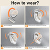 Instructions on how to wear earphones with images and arrows.