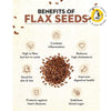 Flax Seeds – Organic, Raw & Whole Superfood | High in Omega-3, Fiber & Plant Protein for Heart & Gut Health