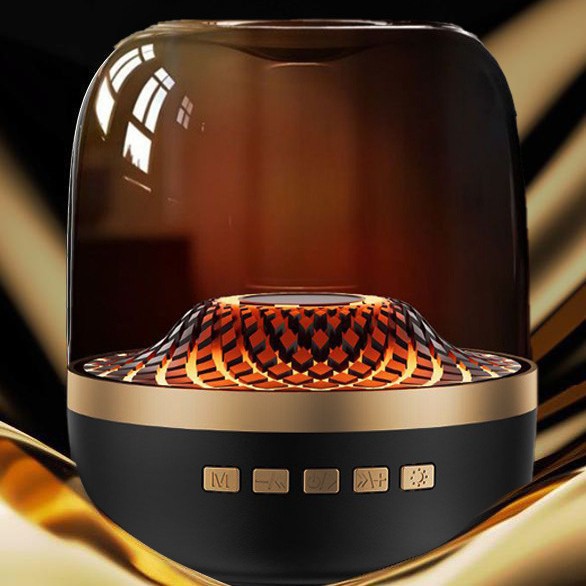 Decorative lamp with geometric pattern on a dark background