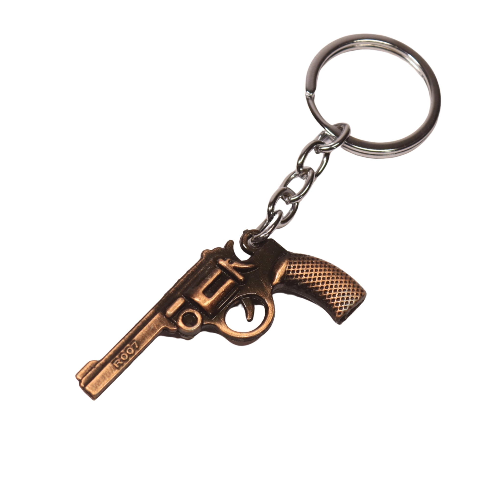 Vintage Revolver Keychain – Antique Bronze