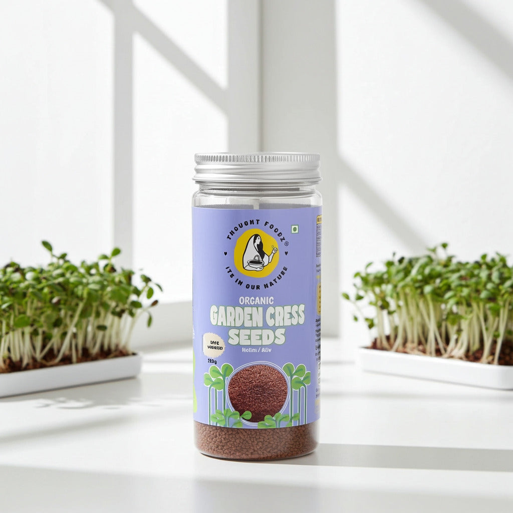 Garden Cress Seeds (Halim/Aliv/Haleem) – 100% Organic Super Seeds | Iron-Rich & Immunity-Boosting Ayurvedic Supplement